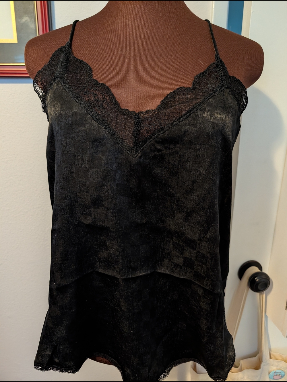 lovestitch Black Lace Satin Cami